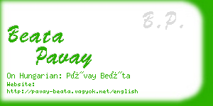 beata pavay business card